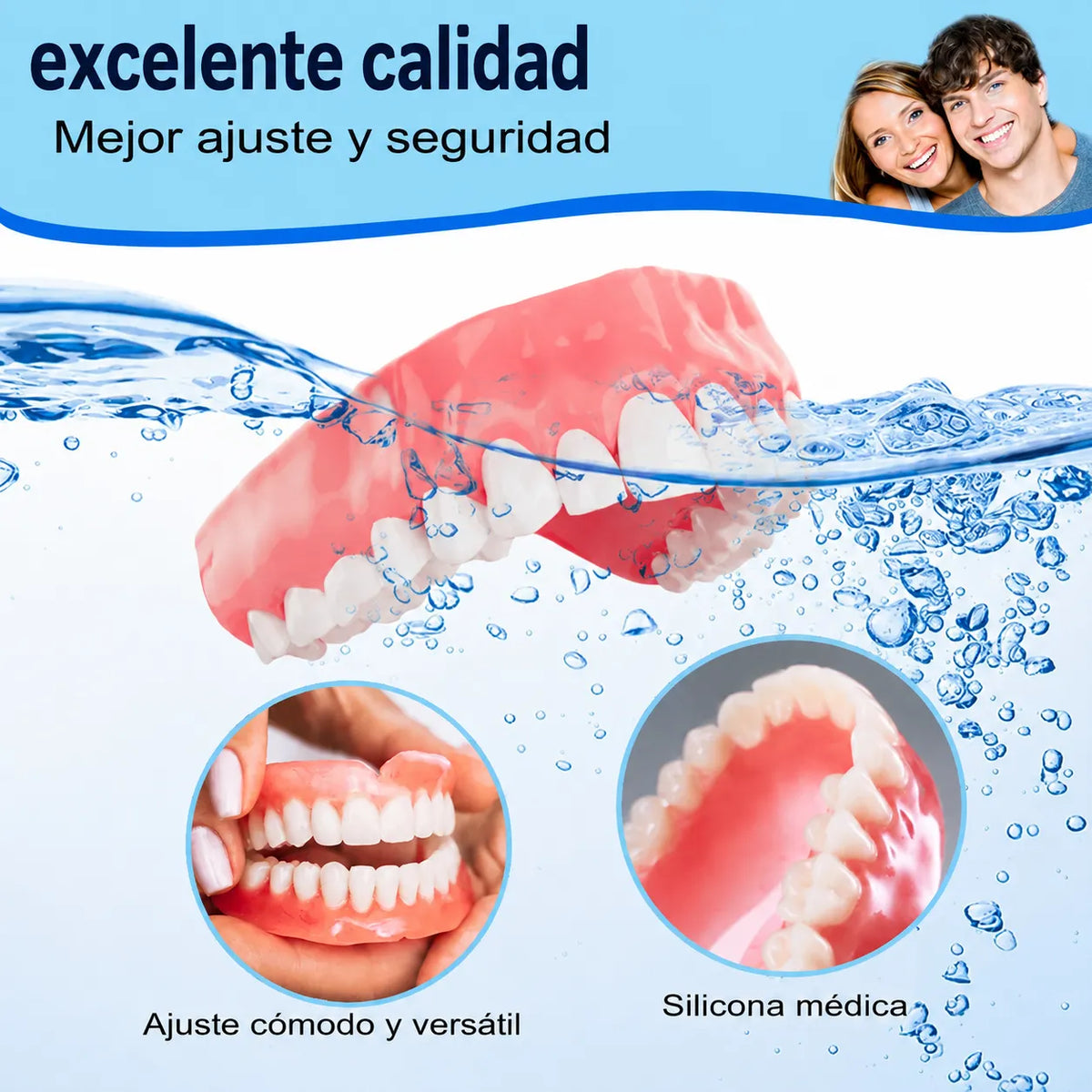 Prótesis dental de silicona profesional ajustable