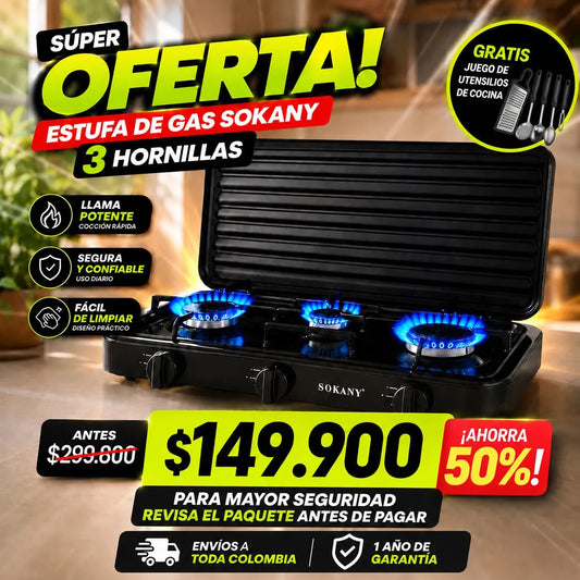 Estufa Sokany 3 Puestos